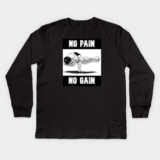 Baki Pose No Pain No Gain Kids Long Sleeve T-Shirt